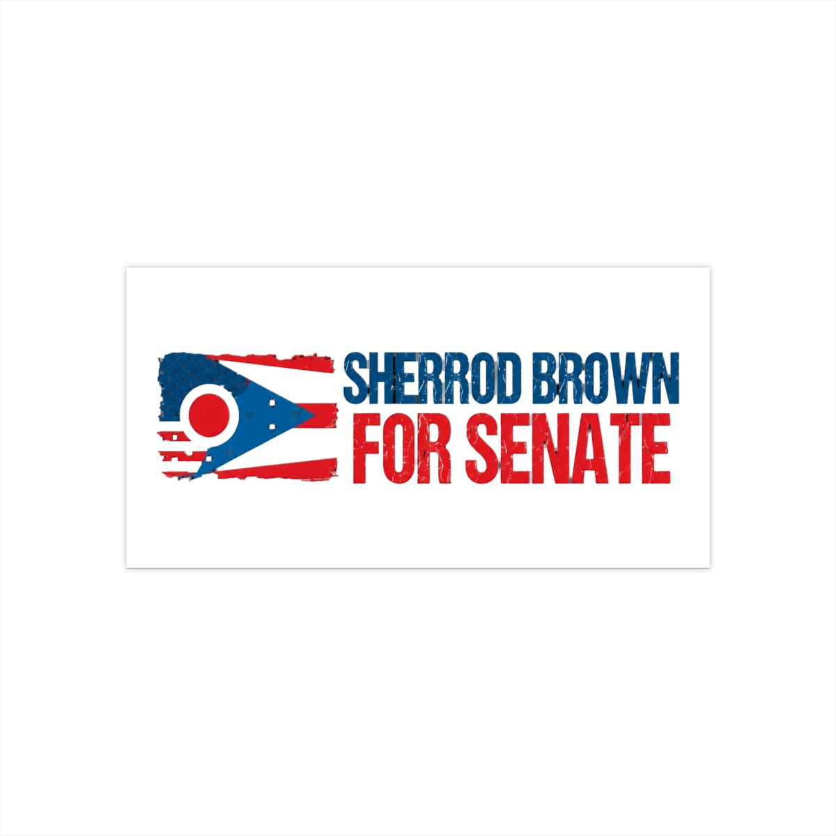 Sherrod Brown for Senate 2026 Election Ohio Flag Bumper Sticker | Eleceed - Official stickers merchandise