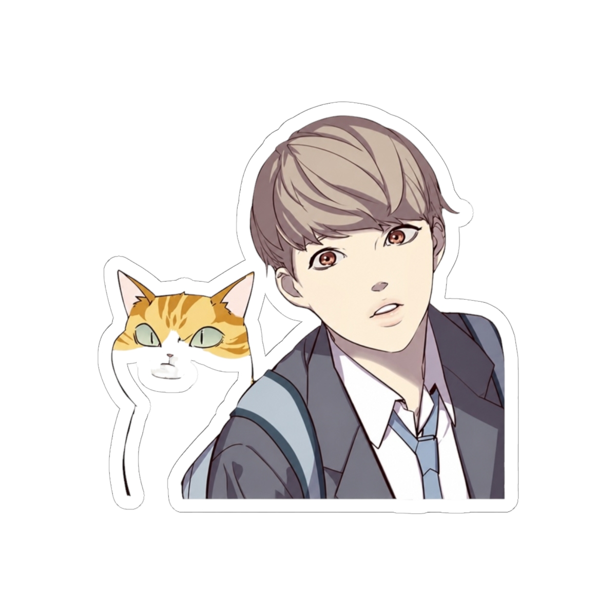 Jiwoo Seo Name Sticker | Cute Vinyl Decal for Everyday Style | Eleceed - alternate angle 2, merchandise