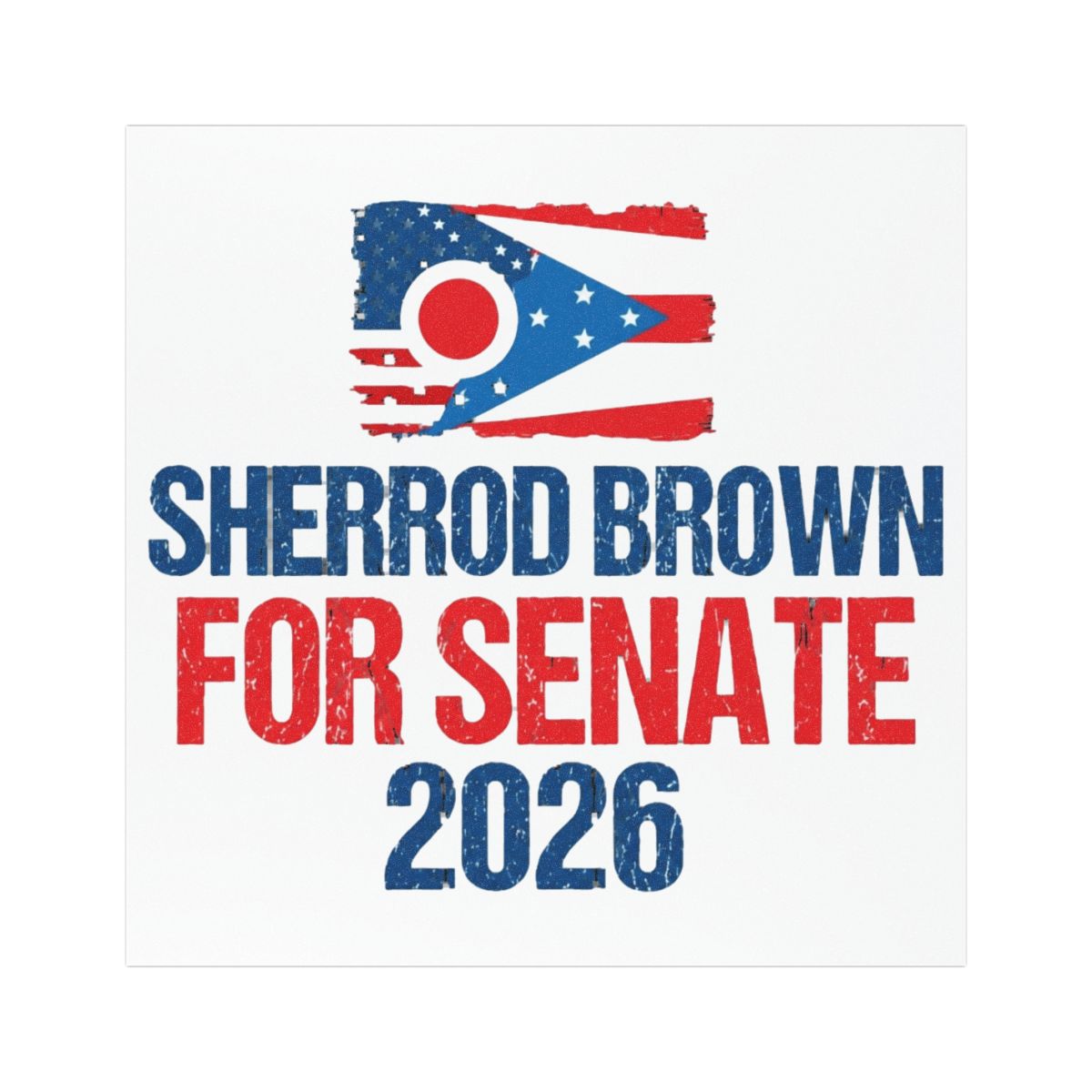 Sherrod Brown for Senate 2026 Election Ohio Flag Car Magnet | Eleceed - Official Creator merchandise